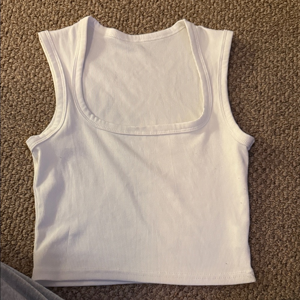Classic White Ribbed Tank Top